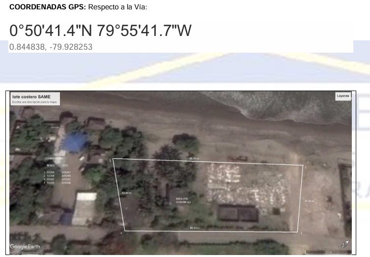 VENTA DE LOTE DE TERRENO EN SAME – TONCHIGÜE